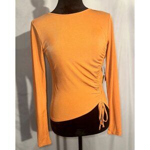 NWT Mixed Threads Melon Stretch Knit Top, CInched Side, Medium